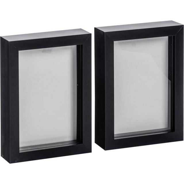 Nicola Spring 5 X 7" Photo Frames - Black - 3D Photo Frame Picture Frame Box Portrait Display Case (17.5 X 12.5Cm) Set Of 2 - One Size
