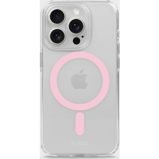 Holdit Telefonskal MagSafe iPhone 15 Pro - Transparent/Rosa