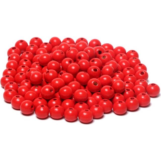 300 Red Wood Beads 12mm for Beading Crafts Round Ball Wooden Loose Bea
