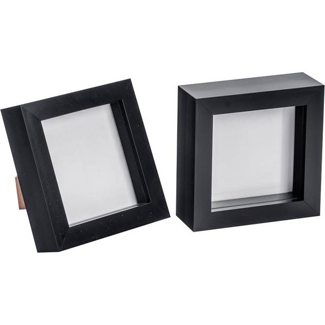 Nicola Spring - 3D Box Photo Frames - Black (12.5cm H x 12.5cm W x 3.5cm D)