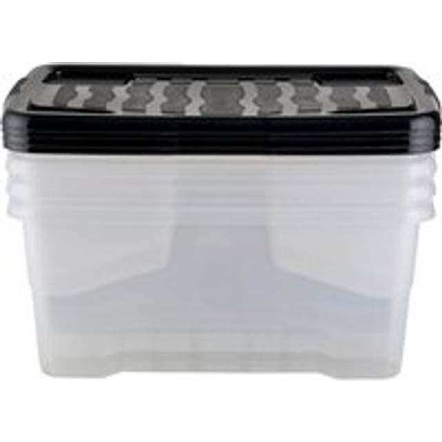 Set of 4 Strata 42L Curve Storage Box with Lids - Clear