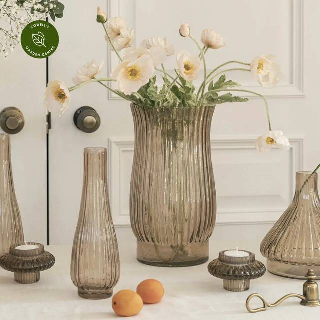 Airlie Ribbed Vase - Apricot