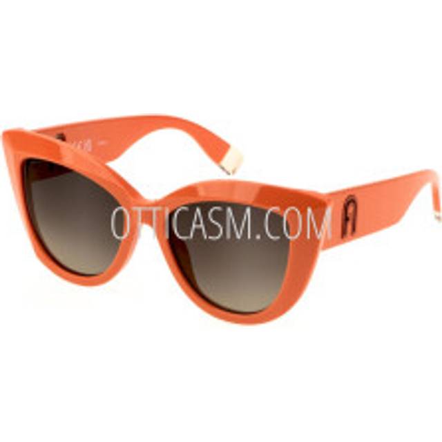 Furla SFU711 0AFM Women's Sunglasses Orange Size 53 - Shiny Vermillion Orange (53)