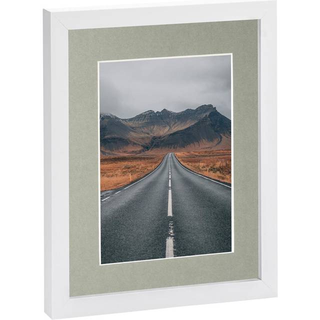 White 8" x 10" Photo Frame with 5" x 7" Mount - Grey Mount