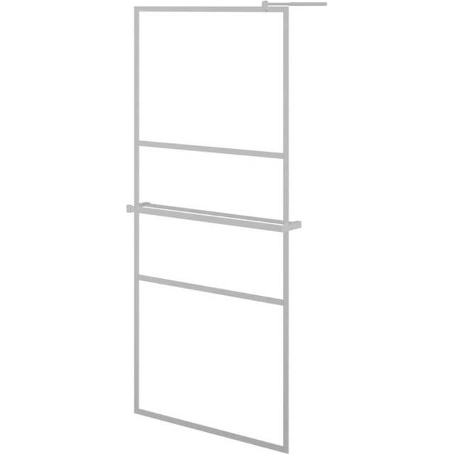 vidaXL Walk-in Shower Wall with Shelf 80x195 cm ESG Glass&Aluminium - Silver