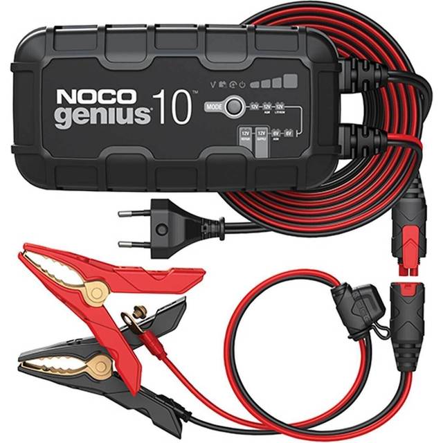 NOCO GENIUS10EU, 10A Smart Batteriladdare, 6V och 12V Bilbatteriladdare, Batteriunderhållare, Underhållsladdare och Desulfator för AGM, Gel, Litium, Båt, Motorcykel och Quad Batterier