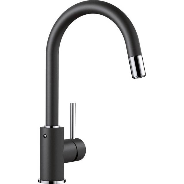 Mida Pull Out Faucet Single Lever Monobloc Tap - Anthracite (18.6cm)