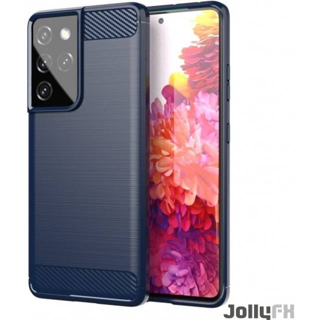 Carbon Flexible TPU skal till Samsung Galaxy S21 Ultra 5G - BlÃ¥