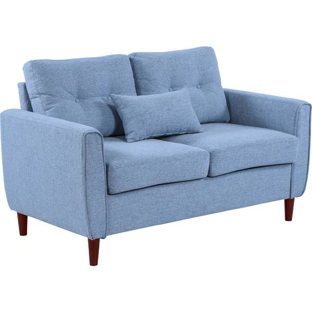 Traditional double sofa with spring padded cushion and armrest for home office