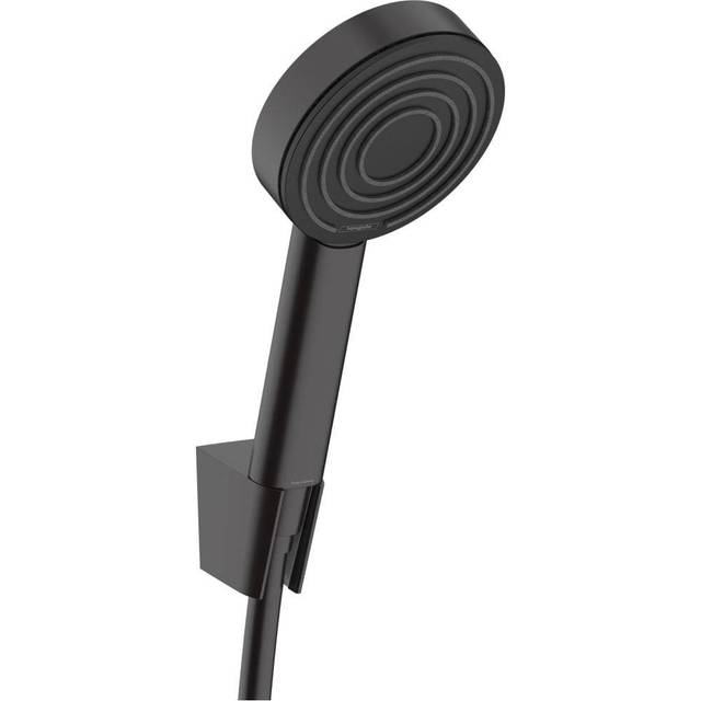 Hansgrohe Pulsify S Single Jet 105 Fixed Wall Bracket Shower Kit 125cm Matt Black