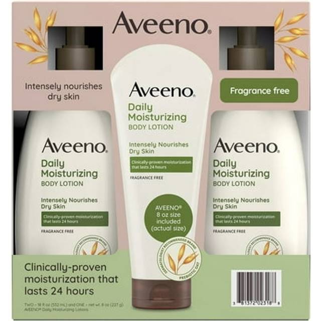 Aveeno Daily Moisturizing Body Lotion (18 fl. oz.  2 pk. + 8 oz. Tube)