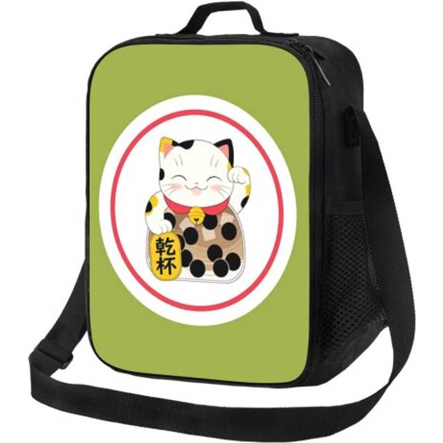 Kids Lunch Bag Boba Cat (Magenta) Insulated Tote Box for Girls Boys Back to School