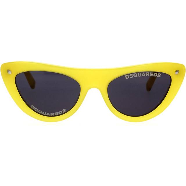 Dsquared2, Sunglasses, female, Yellow, 55 MM, Vintage Cat-Eye Sunglasses with Metal Rivets