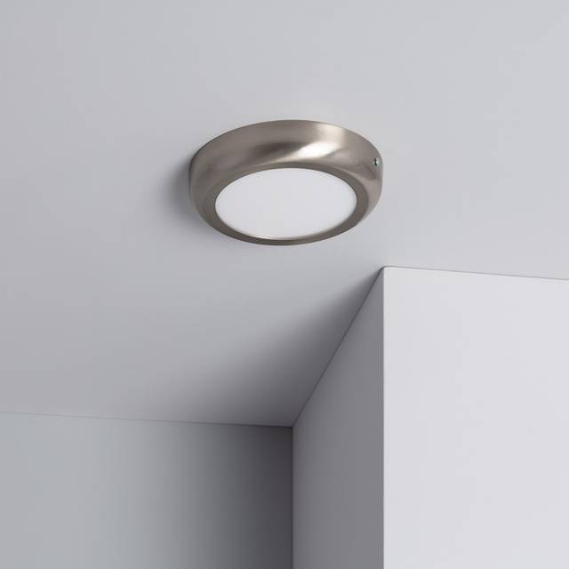 12W Round Cool White LED Flush Ceiling Light D175 mm - Silver