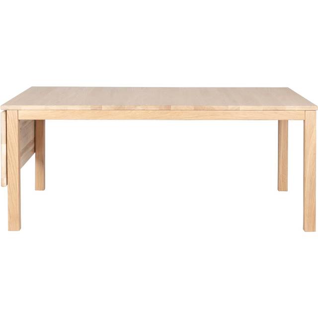 Haslev - Klassik 6c Soffbord Med Fällbar Skiva & Låda 85x130 Cm - Vitoljad Ek