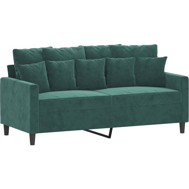 Soffa 2-sits mörkgrön 140 cm sammet