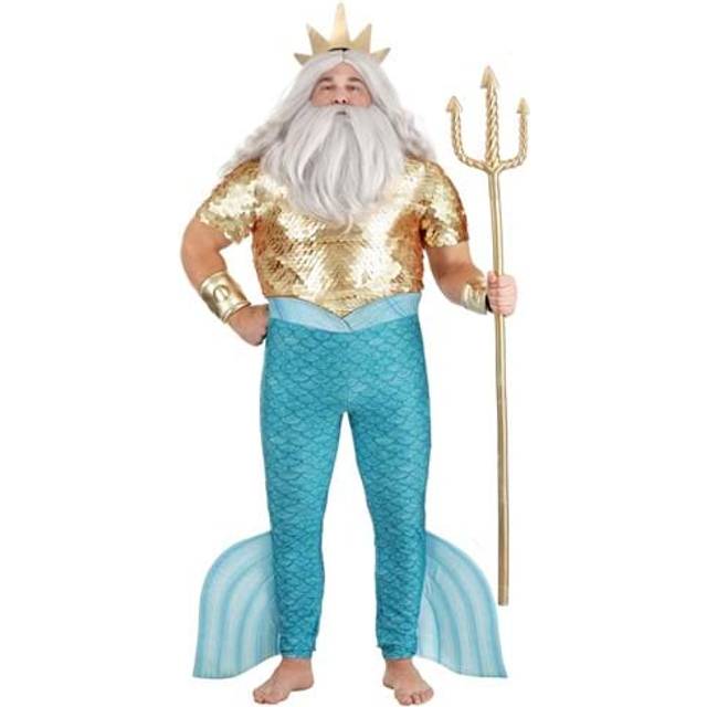 Men's Plus Size Disney King Triton Costume - Brown&#47;Blue (5X)