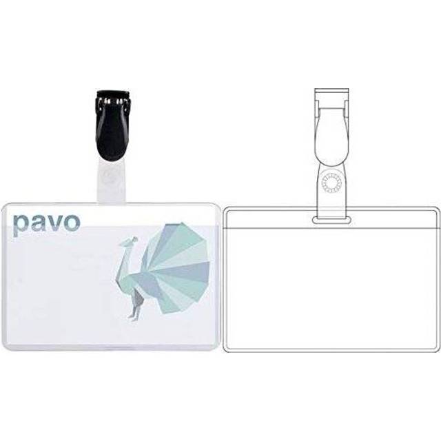 Pavo Name Badge Clip 9 x 6 cm Pack of 50