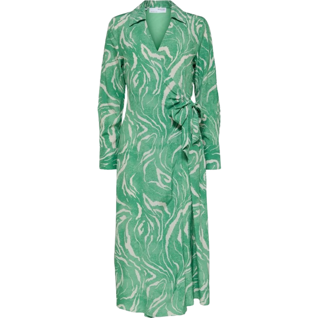 SELECTED FEMME Slfsirine Ls Midi Wrap Dress B |Grön |34