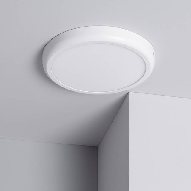 24W Round Cool White LED Flush Ceiling Light D300 mm - Design