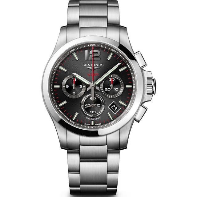 LONGINES Conquest Collection V.H.P Quartz 42MM Men's Watch L3.717.4.56.6 / L37174566 - Black - 42 mm