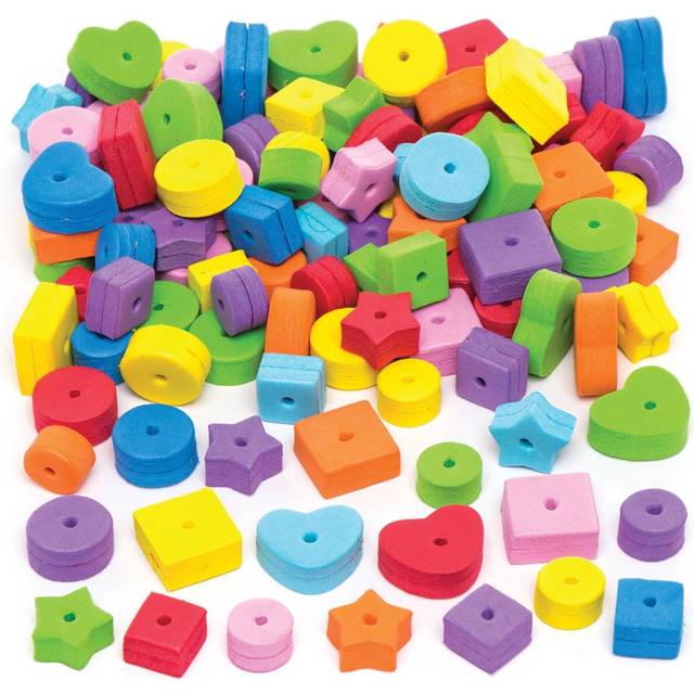 Baker Ross AW245 Jumbo Foam Beads (Pack of 250), Asst Colours