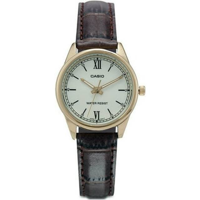 CASIO DRESS Series Belt Wrist Golden Dial Quartz Waterproof Gold Watch Dial Gold Analog LTP-V005GL-9B - Free