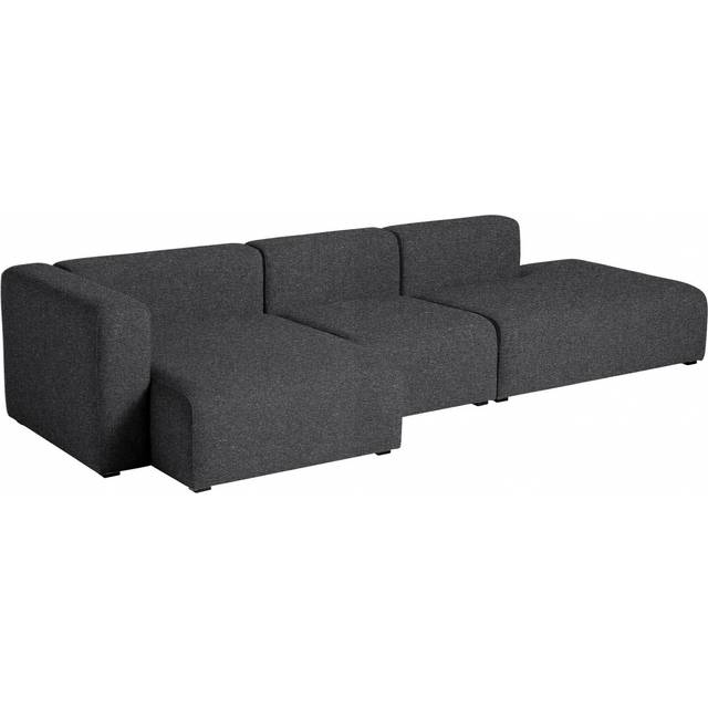 HAY - Mags 3 Seater Sofa left 321x127.5x67cm - schwarz/Stoff Divina 191/Füße Kiefernholz schwarz gebeizt/mit Filzgleitern - black (67.0 x 321.0 x 127.5cm)