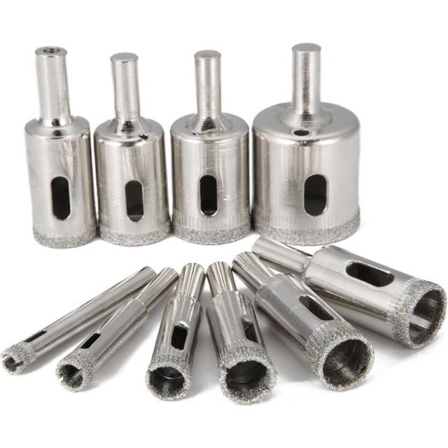 10pcs Diamond Drill Bit Set 6mm to 30mm Diamond Tools Hole Saw Cutter for Glass