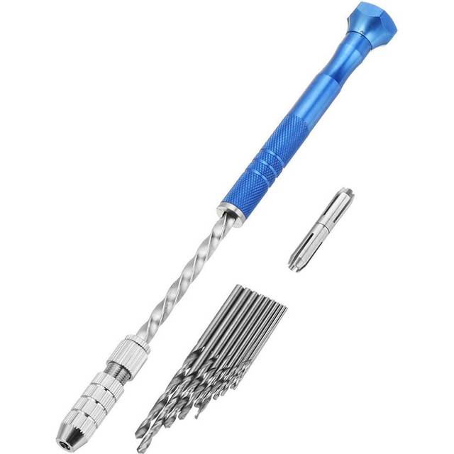 Upgrade Semi-automatic Mini Hand Drill with 2pcs Double Side Chuck and 10pcs Twist Drill Bits