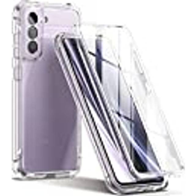 SURITCH Samsung S21 FE 360°transparent stötskydd silikon stötfångare [Ultra Hybrid] integral reptåligt helkroppsskydd fodral för Samsung Galaxy S21 FE 5G 6,4 tum (transparent)
