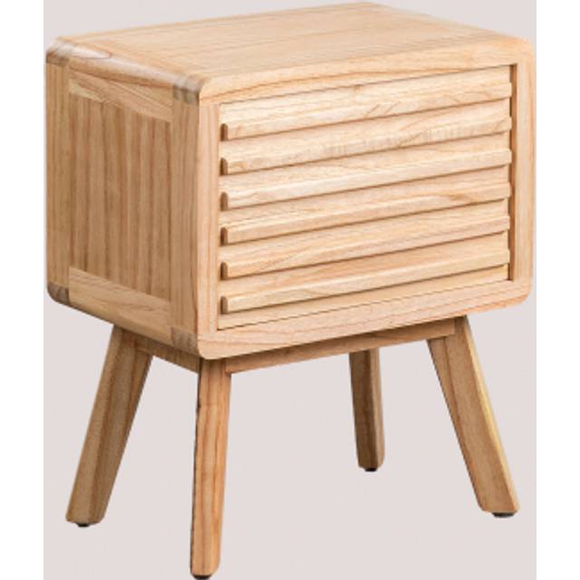 Wooden Nightstand Deleyna Brown Natural Wood Sklum