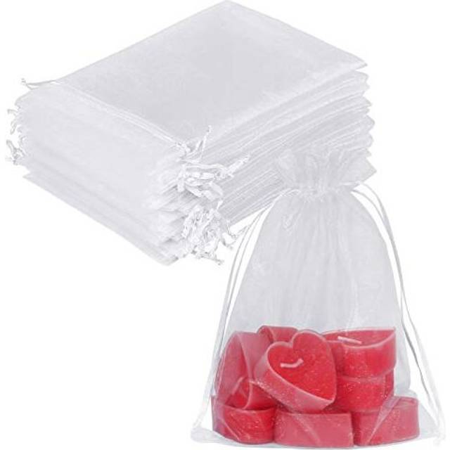 YQL Organza Bags 5x7 100PCS White Gift Favor Bags Mesh Fruit Protectio