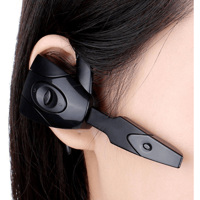1PC enkla trådlösa hörlurar Business-hörlurar - kompatibla headsetmikrofon Uppladdningsbar standby Bilkörning Sport Handsfree - Svart (En-Storlek)