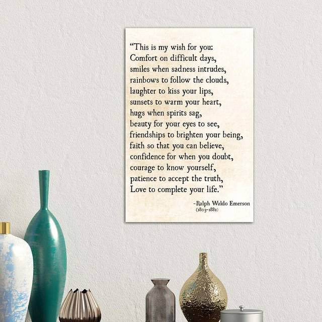 My Wish for You by Debbra Obertanec - Wrapped Canvas Typography Print (66.04cm H x 45.72cm W x 1.91cm D)