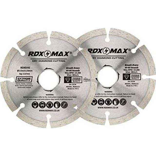 RDXMAX  115mm Diamond Cutting Discs for Angle Grinder | Pack of 2 â Fast, Clean Cut on Concrete, Tiles, Stones, Marble and Ceramics