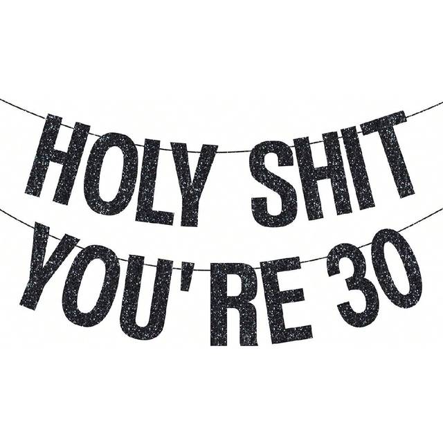 SHEIN 1 Set 30th 40th 50th 60th 70th Birthday Decorations For Women Men Gold DIY String Glitter Birthday Party Decor Sign Funny Banner 30th Bday Party Suppl