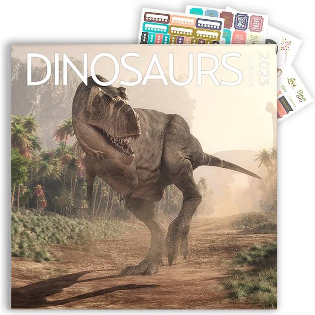 "2025 Dinosaur Large Wall Calendar with Sticker Pack | Large 12"""""""" x 24"""""""" (Open) Wall Calendar 2025 | Gift for Dinosaur Lovers | Boys Wall Calendar"