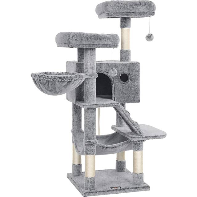 Feandrea Cat Scratching Post With Soft Cover Grey Blue, White