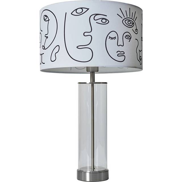 56" Brushed Chrome Table Lamp - Clear (51.5cm H X 29cm W X 63cm D)