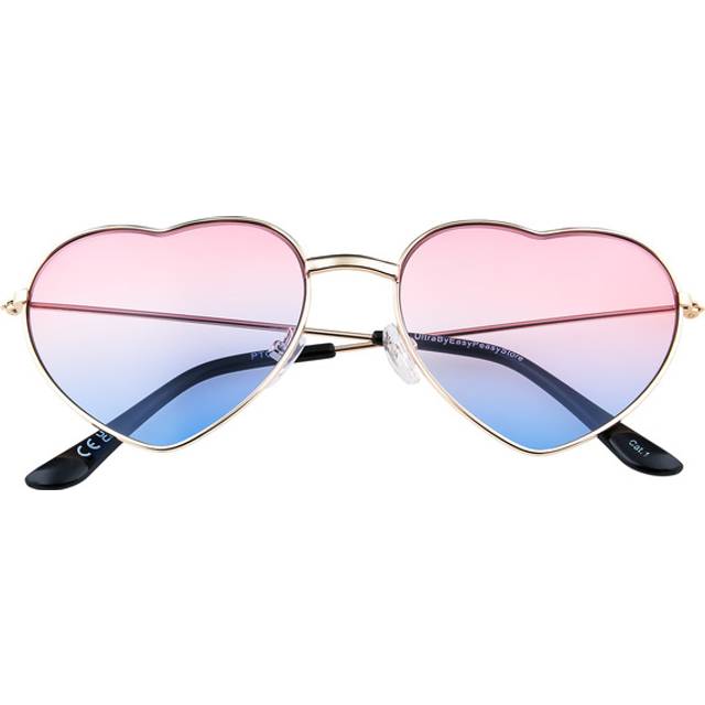 Womens Heart Sunglasses UV400 - Pink to Blue Lenses