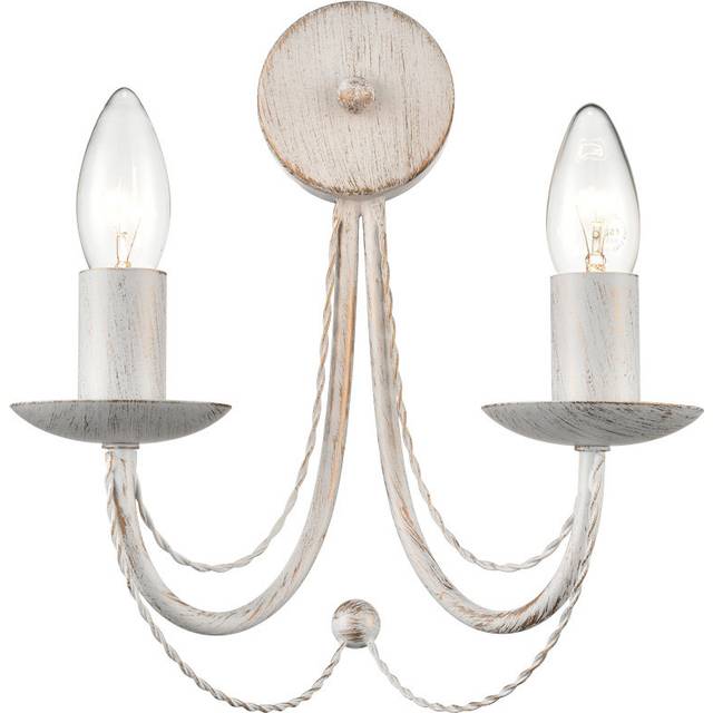 Bastow Comet Silver 2 Light Wall Bracket - White