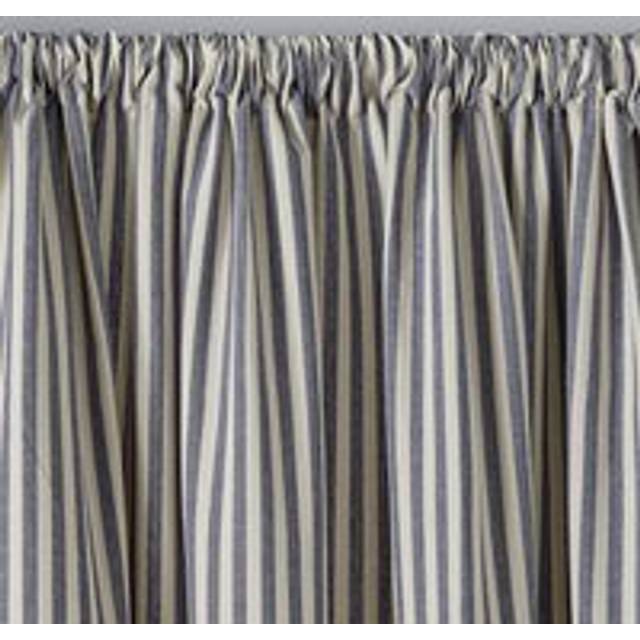 Linford Stripe Unlined Slot Top Curtains - Navy