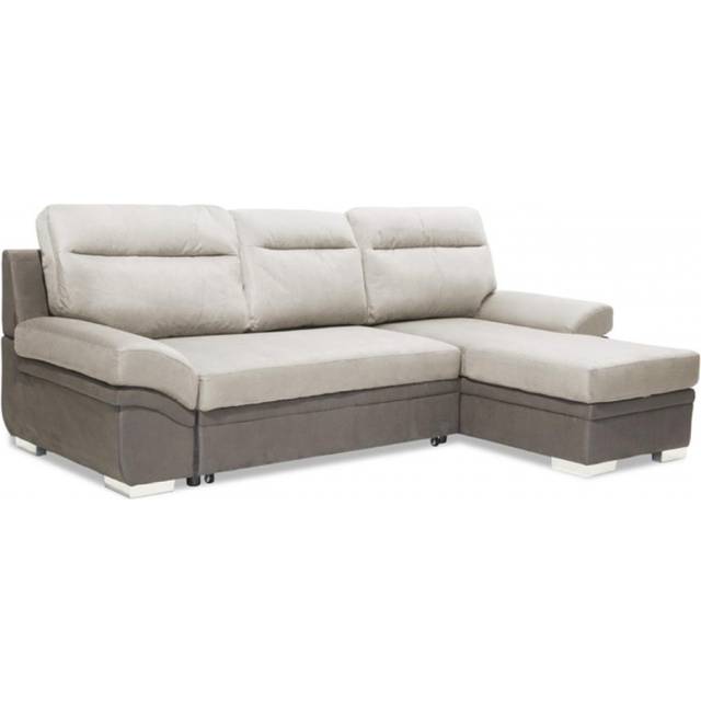 Jarrow Corner Chaise Sofa Bed With Storage, Grey
