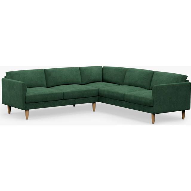Hutch Velvet Curve Arm 7 Seater Corner Sofa - Sage Green