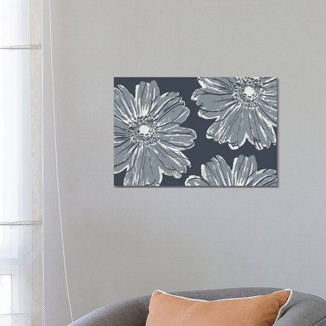 Flower Pop Sketch V-Shades of Grey by Marie Elaine Cusson - Wrapped Canvas Graphic Art (66.04 cm H x 45.72 cm W x 3.175 cm D)