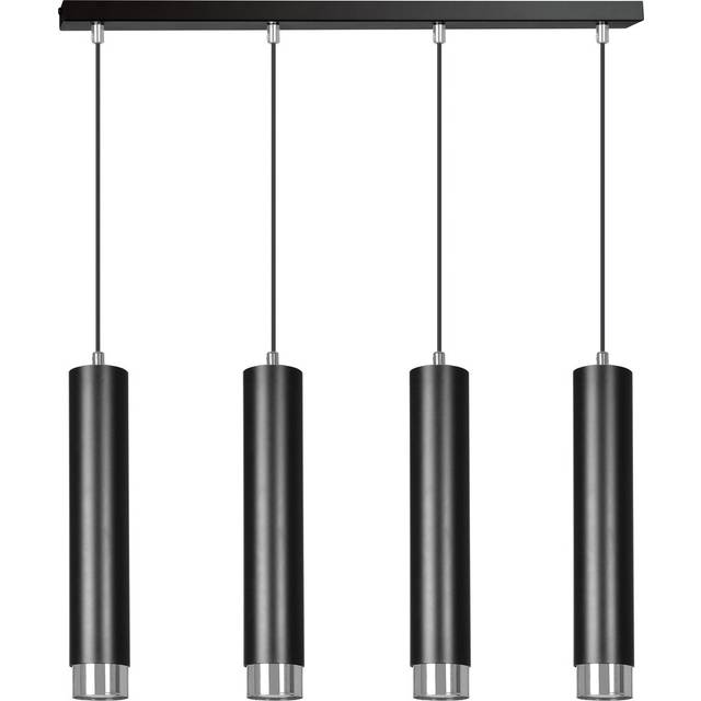 Danbury 4 - Light Cylinder Cone Pendant - Chrome (100cm H X 60cm W X 8cm D)