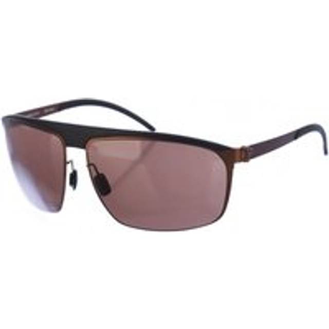 Rectangular metal sunglasses M1046 men TU copper/black