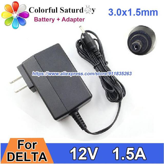 (a-US Plug) Original DELTA ADP-18TH C Power Adapter 12V 1.5A 18W Laptop Charger Power Supply 3.0 x 1.5mm US Plug