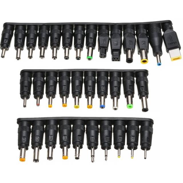 (a-) 34pcs Universal Laptop DC Power Supply Adapter Connector Plug DC Jack Charger Connecter Laptop Power Adapter Conversion Head